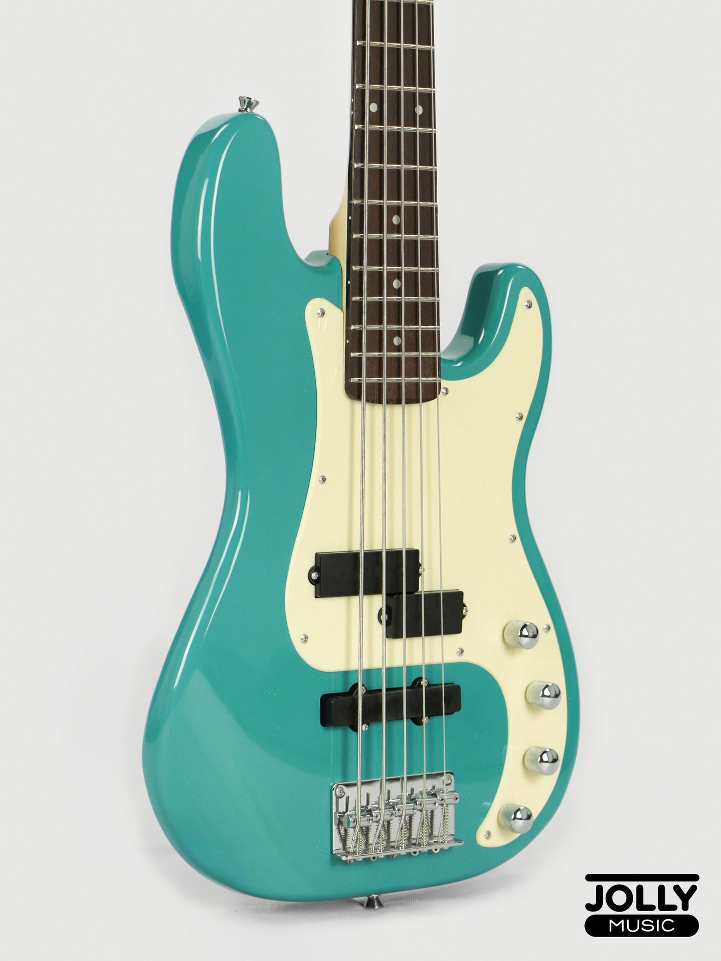 JCraft PJ-2 5-String P+J Style Bass Guitar - Tidepool Blue