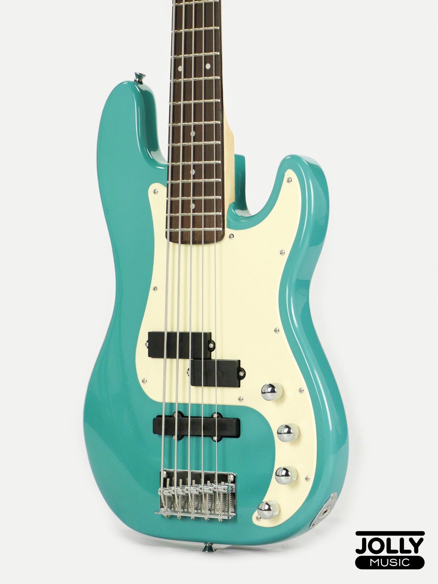 JCraft PJ-2 5-String P+J Style Bass Guitar - Tidepool Blue