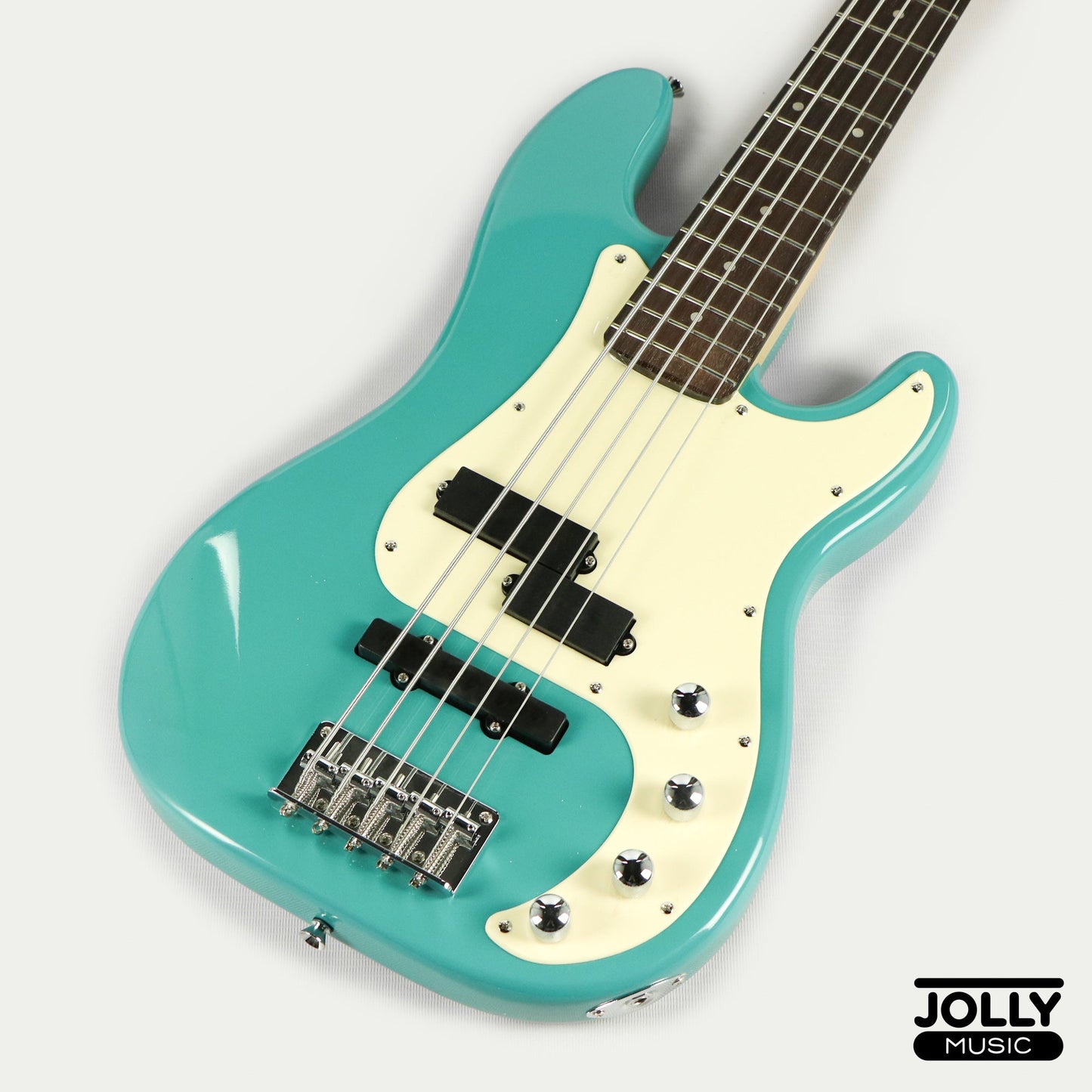 JCraft PJ-2 5-String P+J Style Bass Guitar - Tidepool Blue