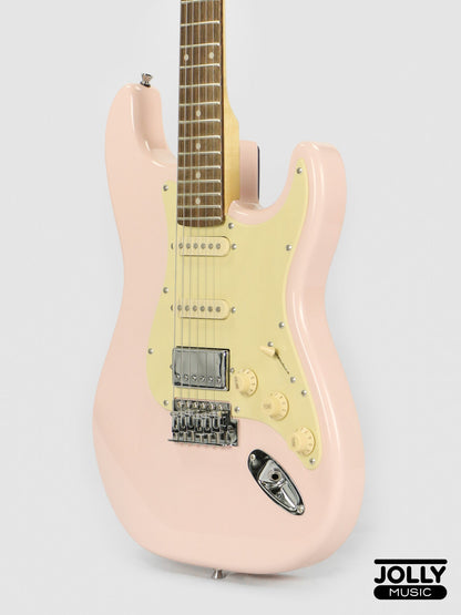 JCraft S-2HC HSS Electric Guitar with Gigbag - Shell Pink