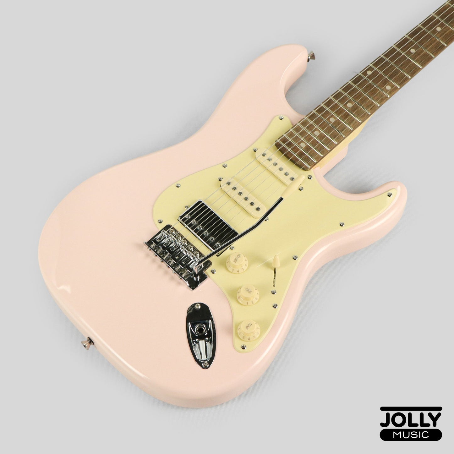 JCraft S-2HC HSS Electric Guitar with Gigbag - Shell Pink