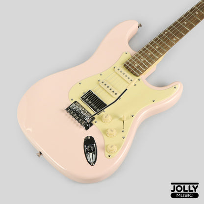 JCraft S-2HC HSS Electric Guitar with Gigbag - Shell Pink