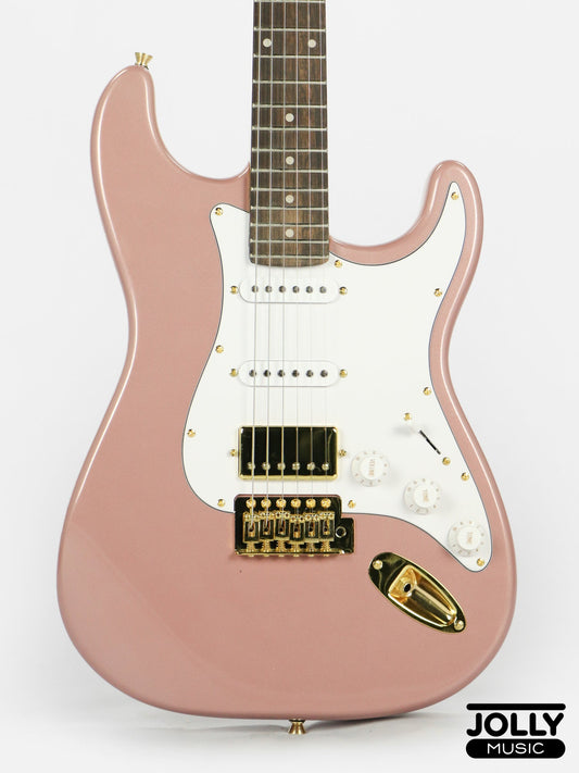 JCraft S-2HC HSS S-Style Electric Guitar - Rosewood / Rose Gold