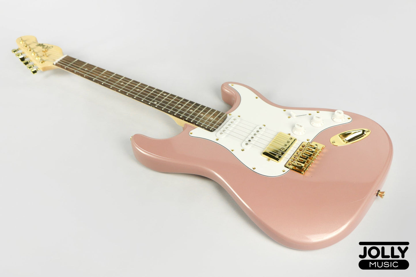 JCraft S-2HC HSS S-Style Electric Guitar - Rosewood / Rose Gold