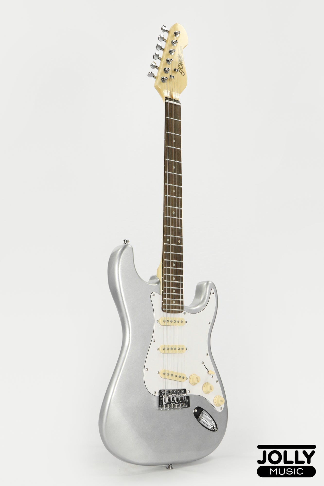 JCraft S-2 S-Style Electric Guitar - RW / Metallic Silver