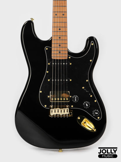 JCraft S-3HC PRO Modern HSS Electric Guitar - Black / Gold