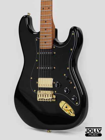 JCraft S-3HC PRO Modern HSS Electric Guitar - Black / Gold