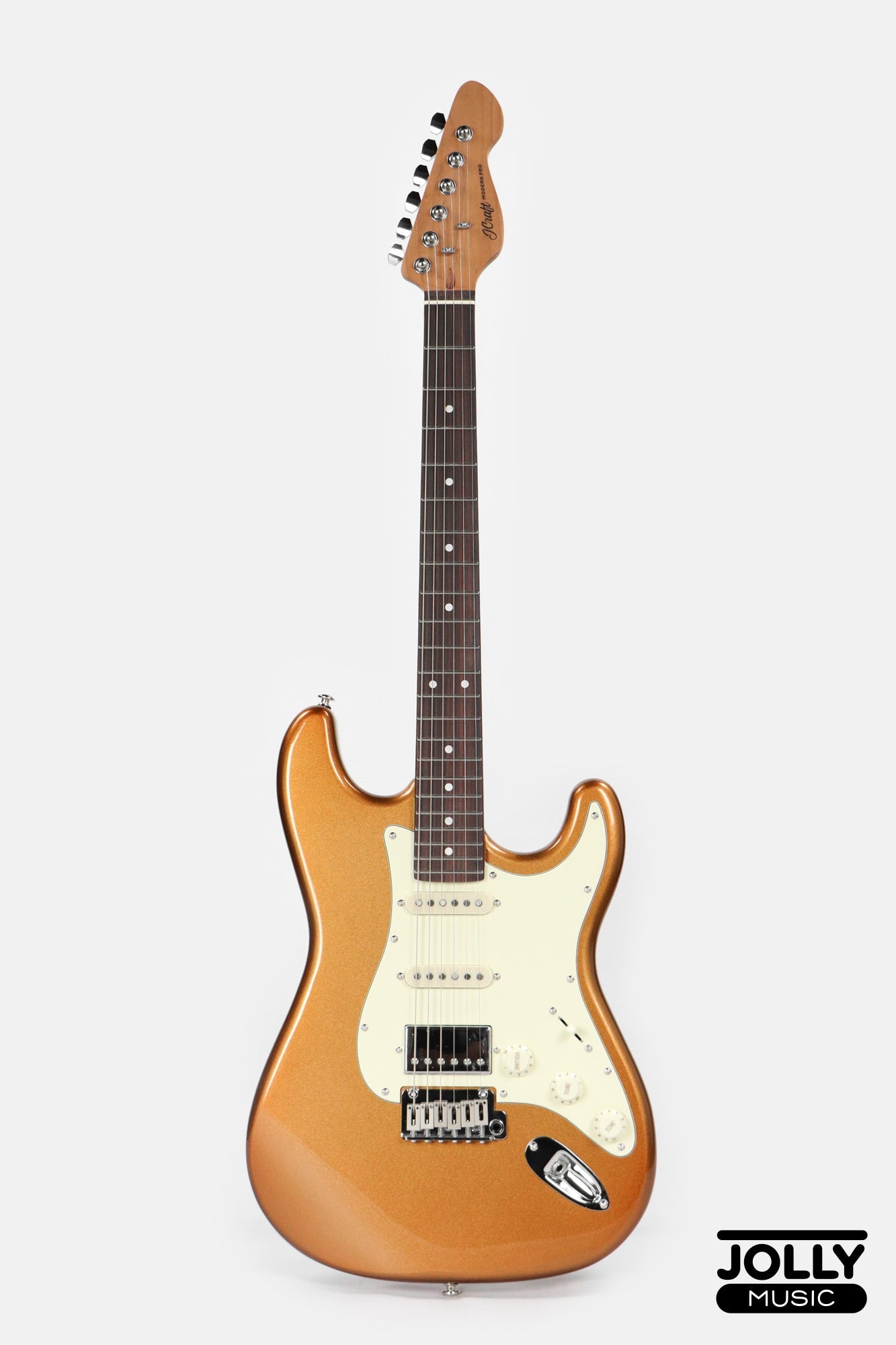 JCraft S-3HC Modern PRO HSS Electric Guitar - Shoreline Gold