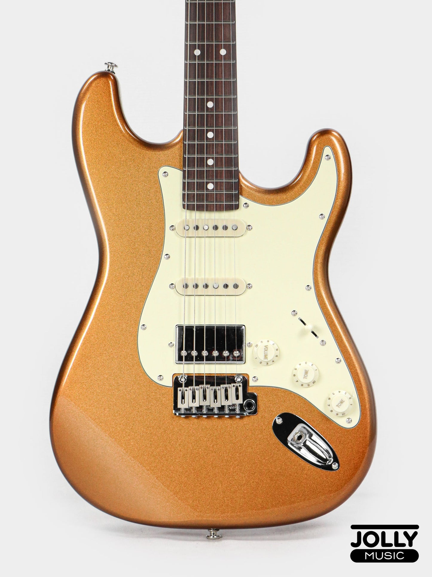 JCraft S-3HC Modern PRO HSS Electric Guitar - Shoreline Gold