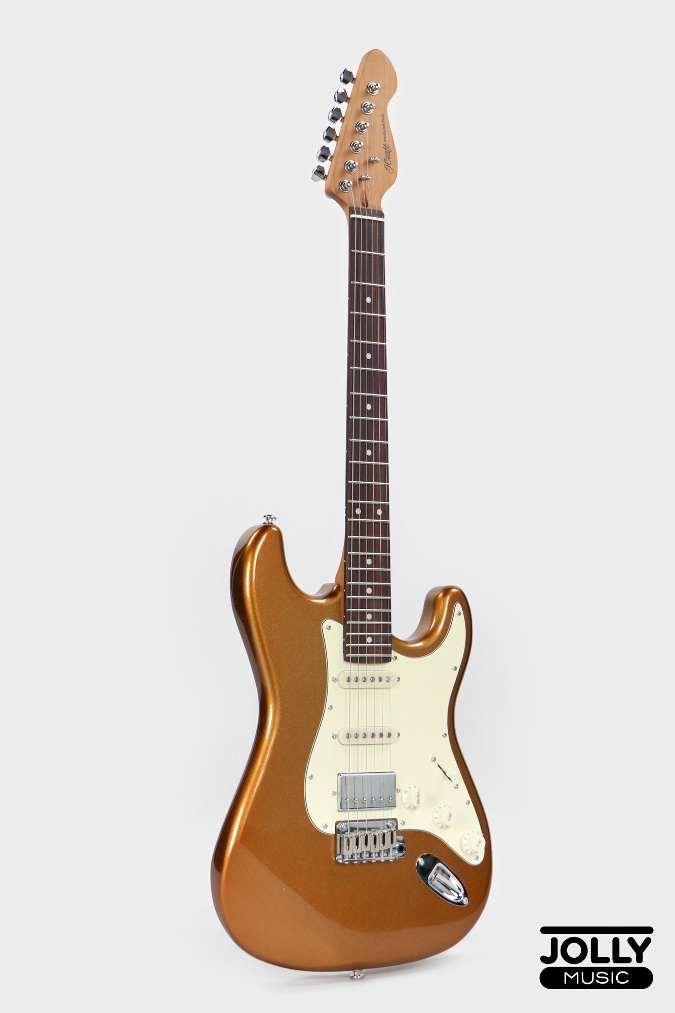 JCraft S-3HC Modern PRO HSS Electric Guitar - Shoreline Gold