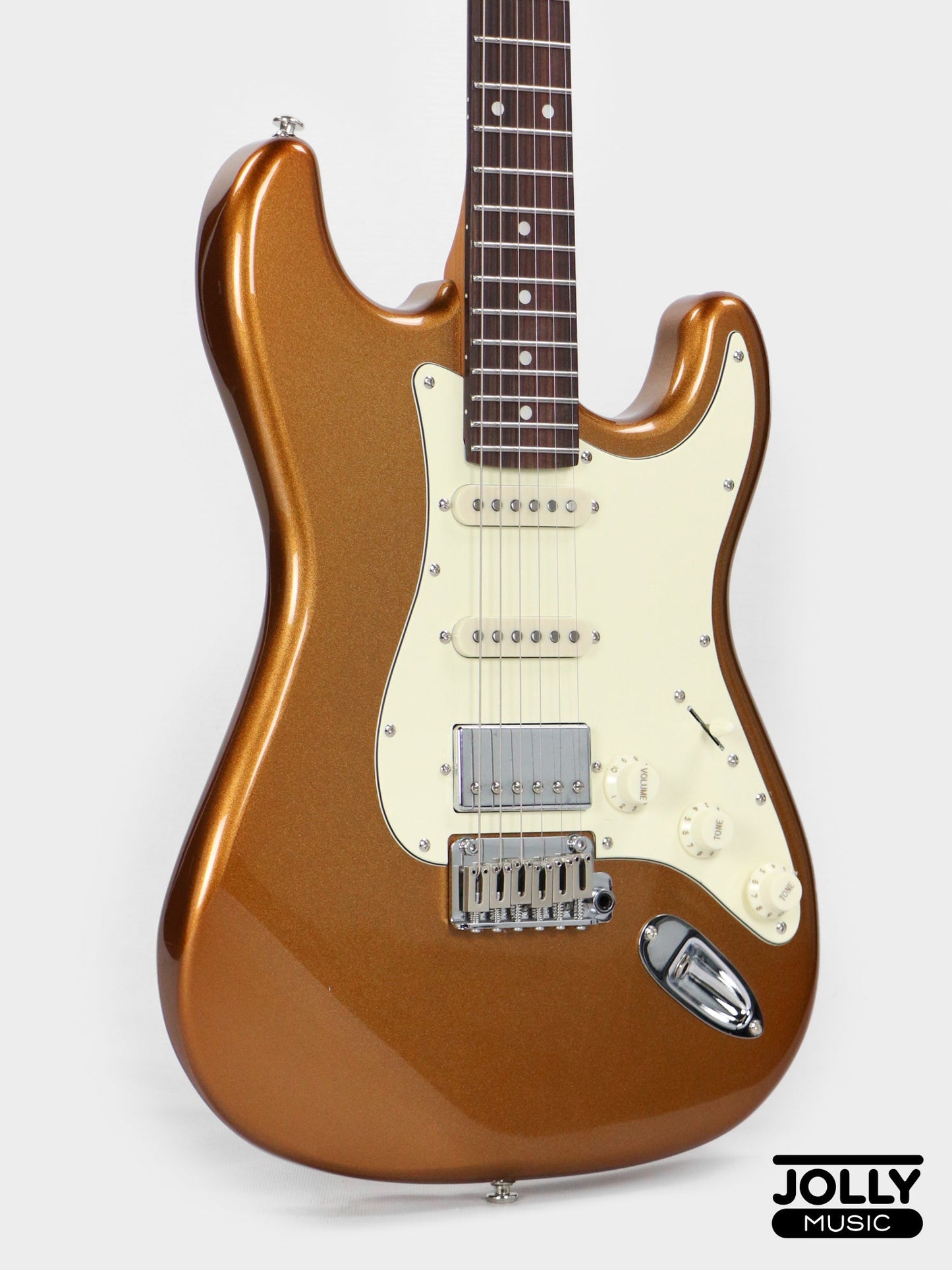 JCraft S-3HC Modern PRO HSS Electric Guitar - Shoreline Gold