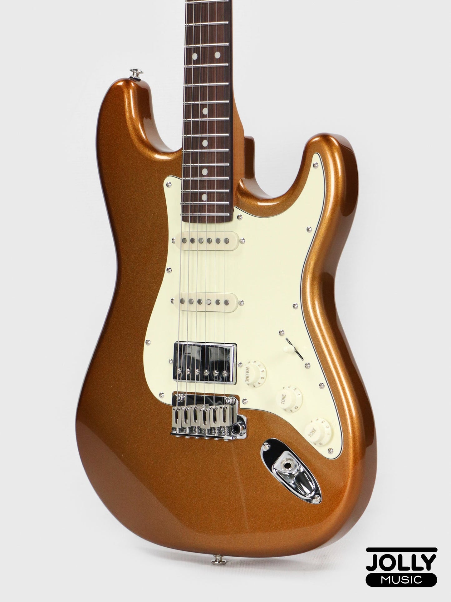 JCraft S-3HC Modern PRO HSS Electric Guitar - Shoreline Gold