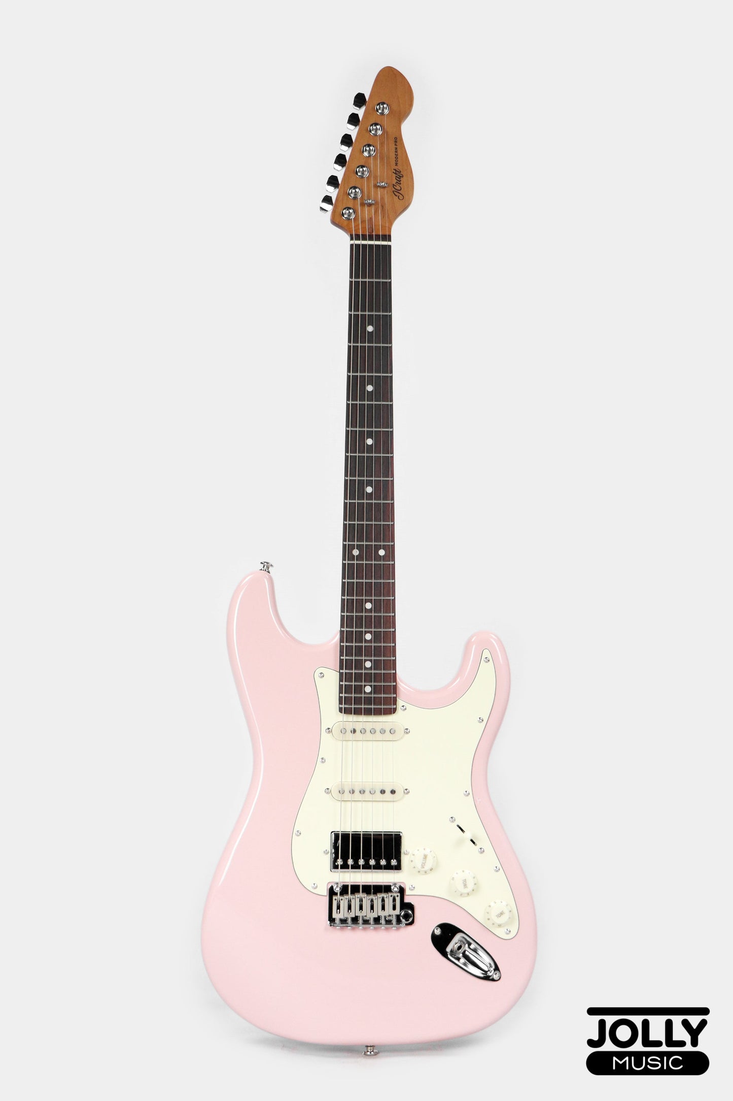 JCraft S-3HC Modern PRO HSS Electric Guitar - Shell Pink