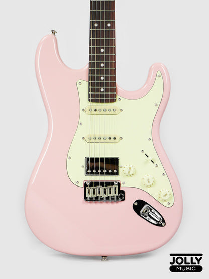 JCraft S-3HC Modern PRO HSS Electric Guitar - Shell Pink