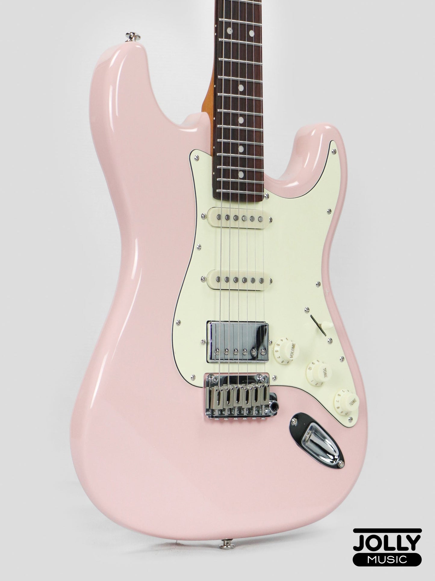 JCraft S-3HC Modern PRO HSS Electric Guitar - Shell Pink