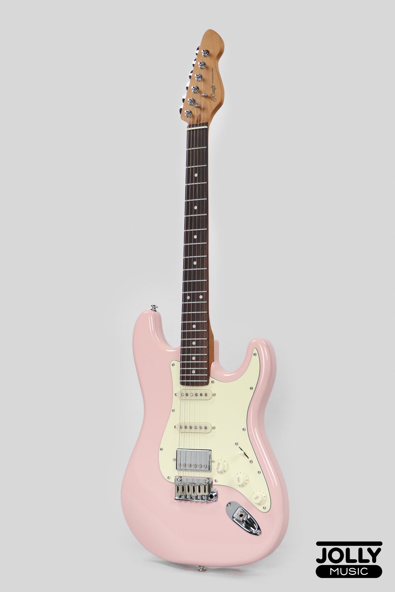 JCraft S-3HC Modern PRO HSS Electric Guitar - Shell Pink