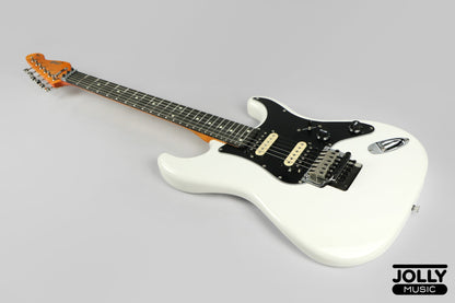 JCraft S-3H FR24 2023 HH Zebra Superstrat Electric Guitar w/ Wilkinson Floyd Rose - White