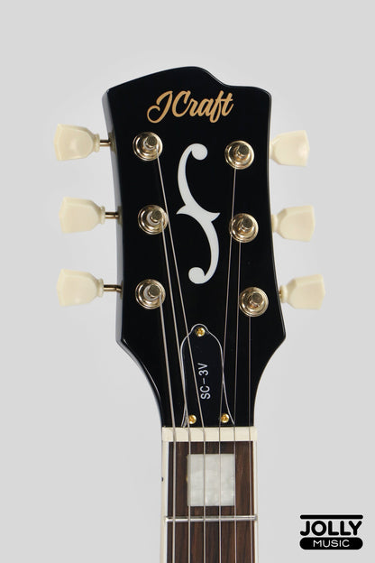 JCraft SC-3V Archtop Single Cut Electric Guitar - Tuxedo Black