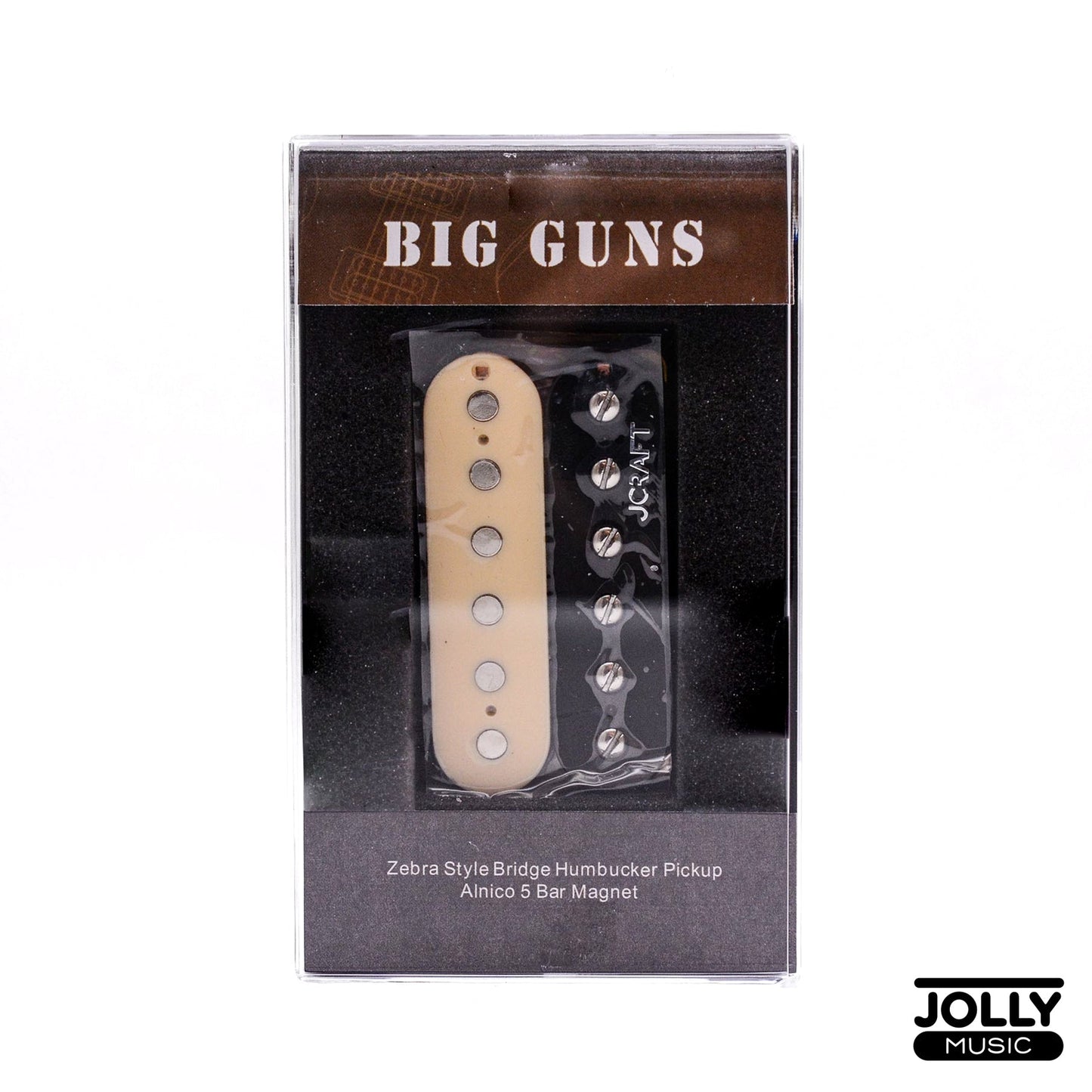 JCraft Big Guns Bridge Humbucker Pickup, Open, Alnico - Zebra