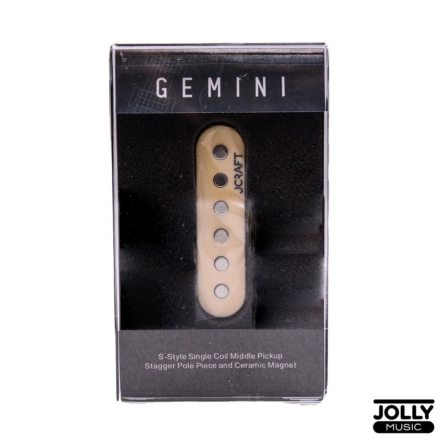 JCraft Gemini Single Coil Middle Pickup, Staggered, Ceramic