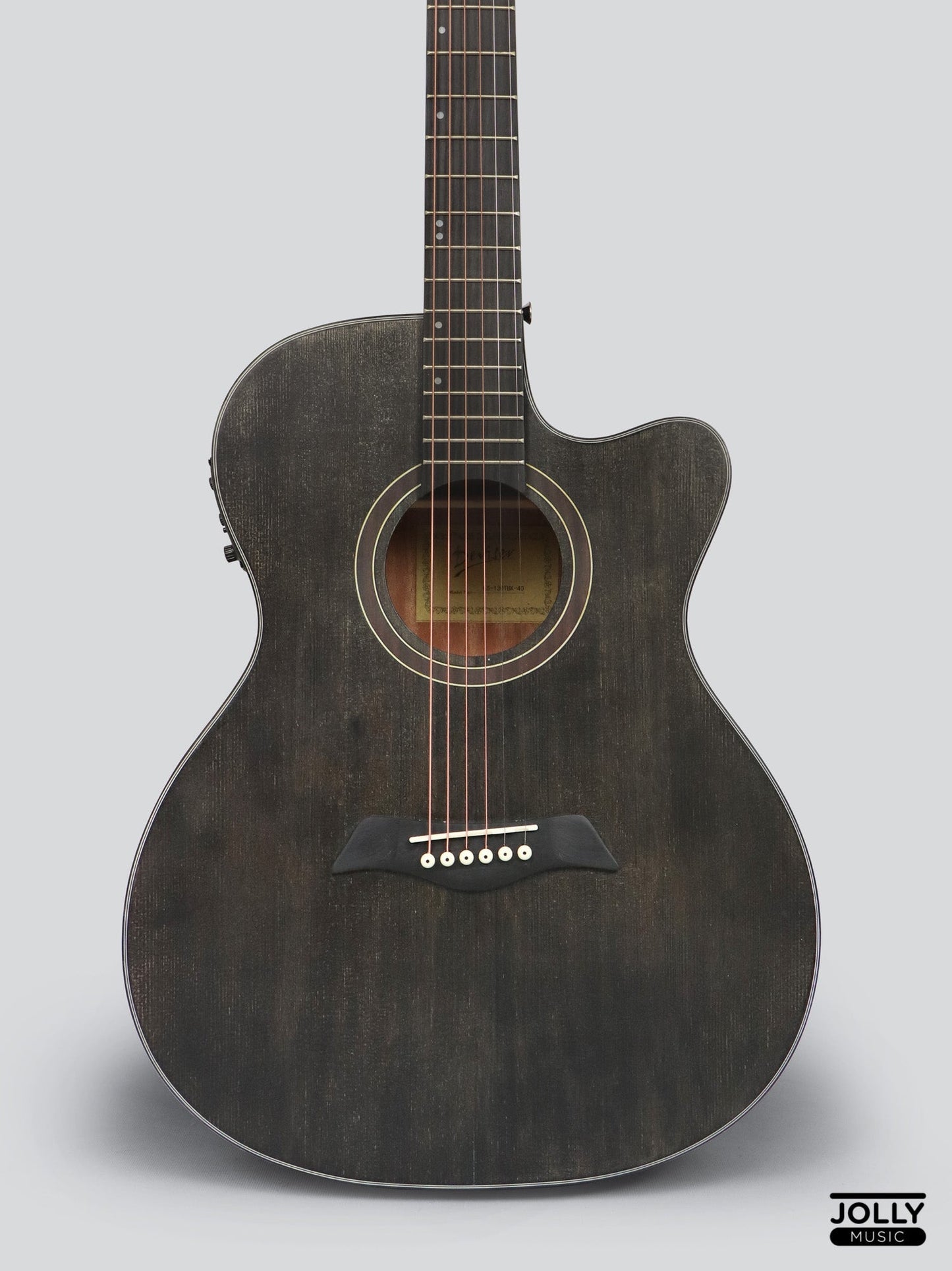 Deviser LS-130 EQ Transblack OM Acoustic-Electric Guitar