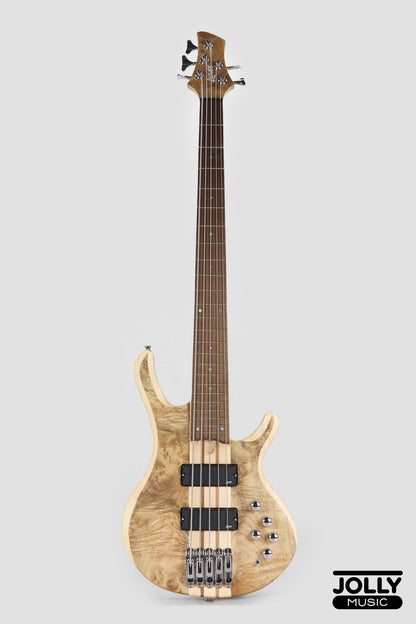 Luxars S-B60 5-String Modern Active Bass Guitar - Natural