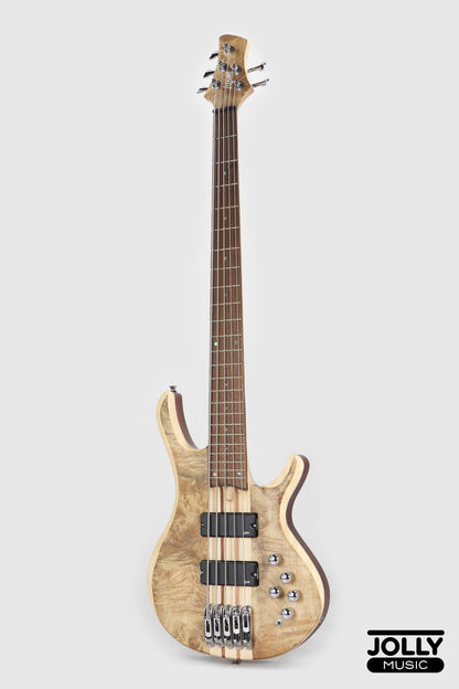 Luxars S-B60 5-String Modern Active Bass Guitar - Natural