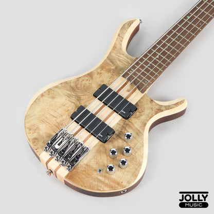 Luxars S-B60 5-String Modern Active Bass Guitar - Natural