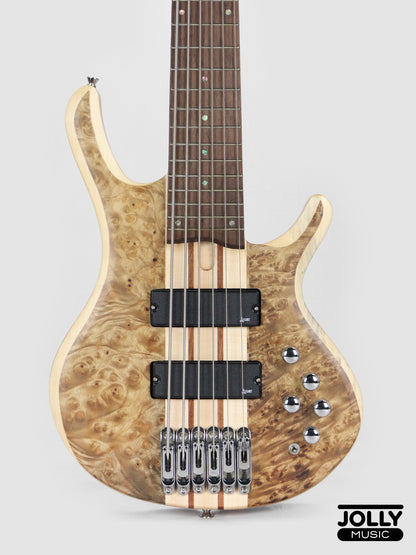 Luxars S-B60 6-String Modern Active Bass Guitar - Natural