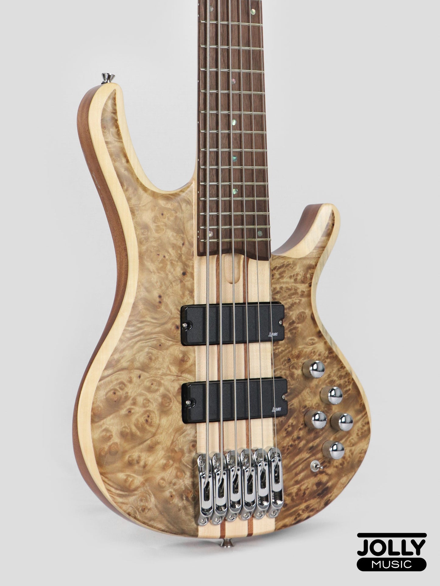 Luxars S-B60 6-String Modern Active Bass Guitar - Natural