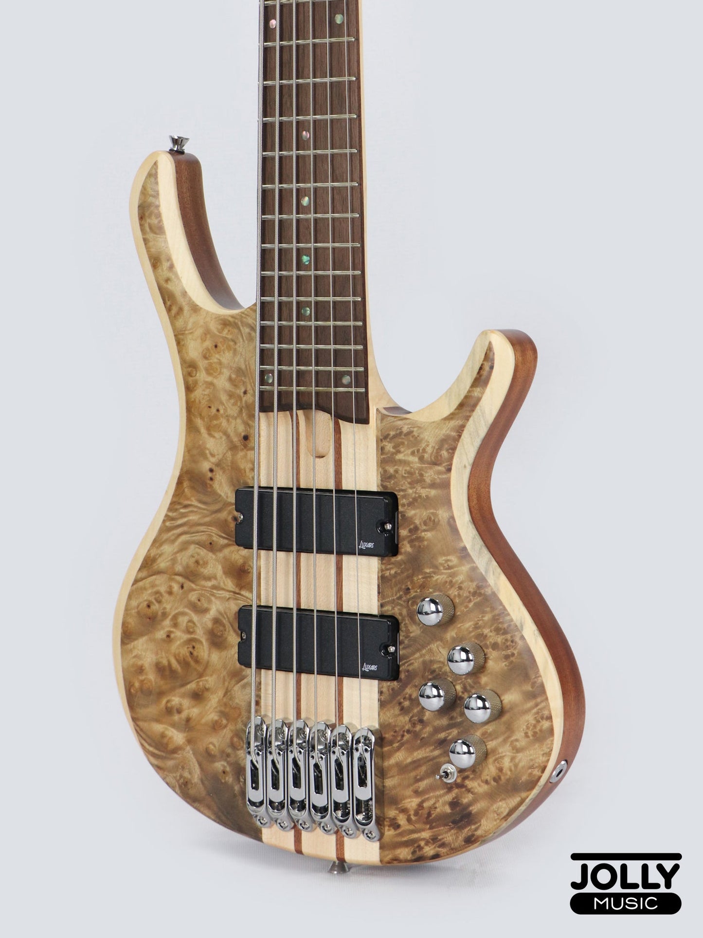 Luxars S-B60 6-String Modern Active Bass Guitar - Natural