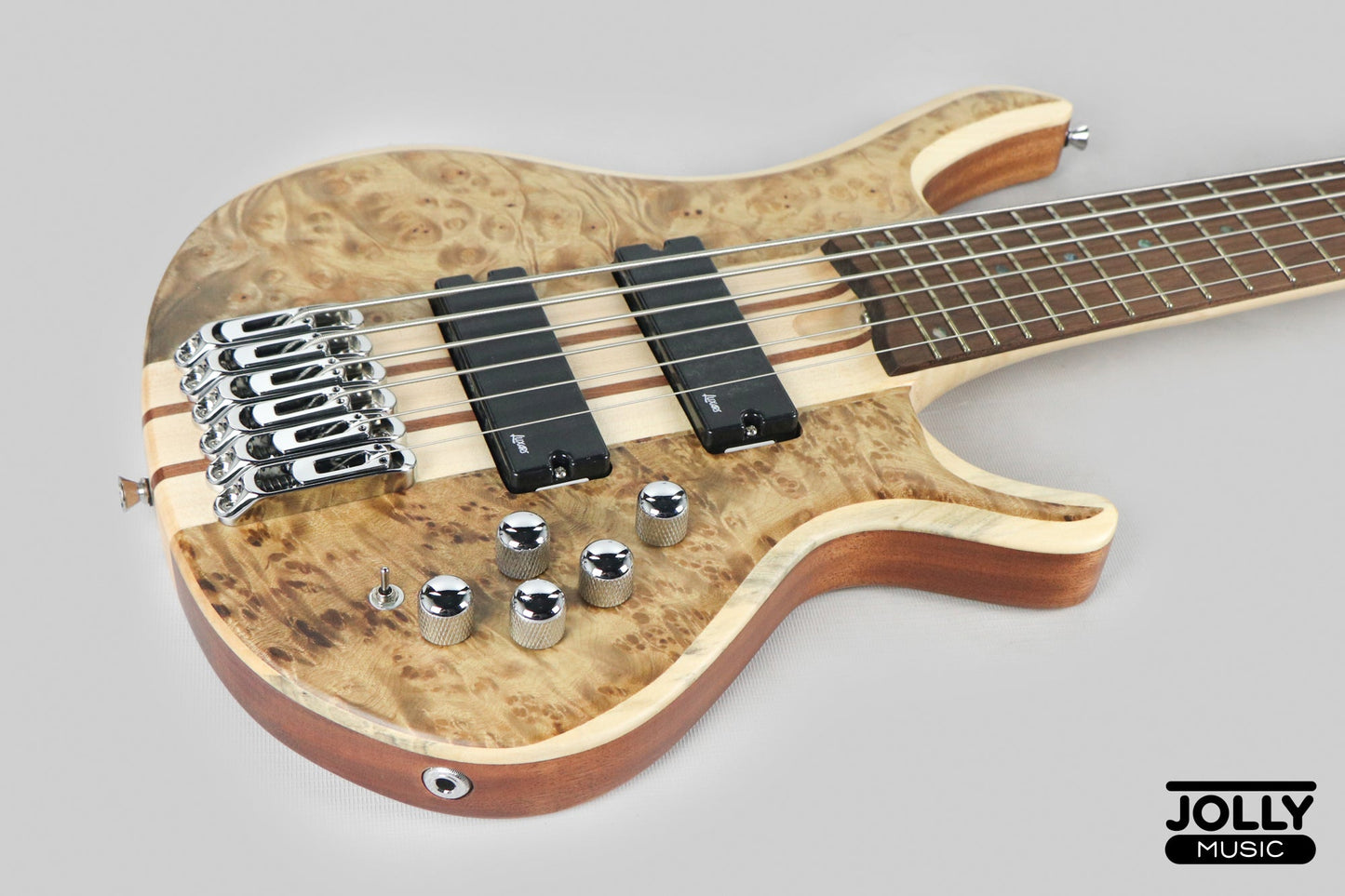 Luxars S-B60 6-String Modern Active Bass Guitar - Natural