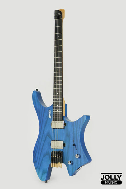 Luxars S-G62 Headless Electric Guitar Basswood Body Rosewood Fretboard - Blue