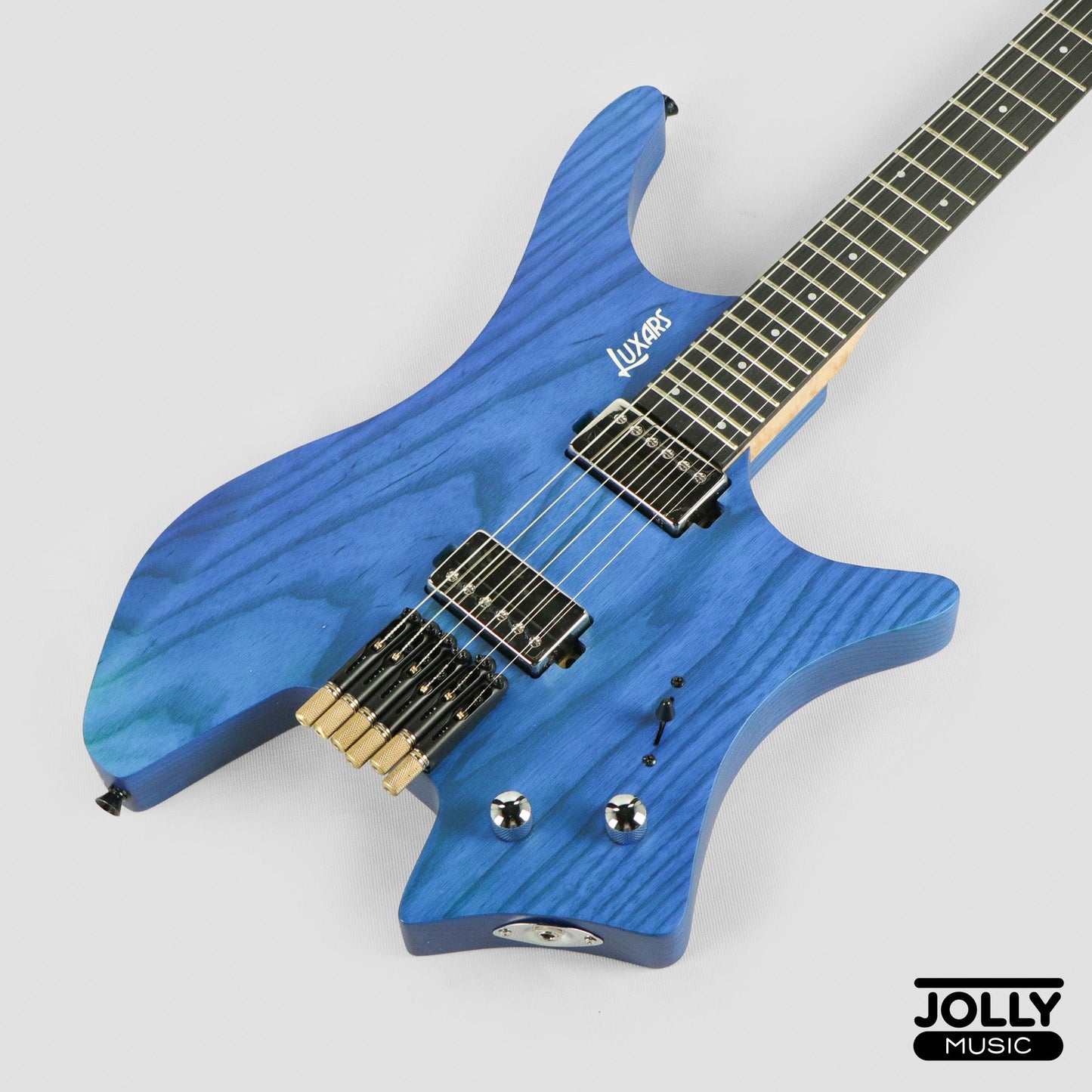 Luxars S-G62 Headless Electric Guitar Basswood Body Rosewood Fretboard - Blue