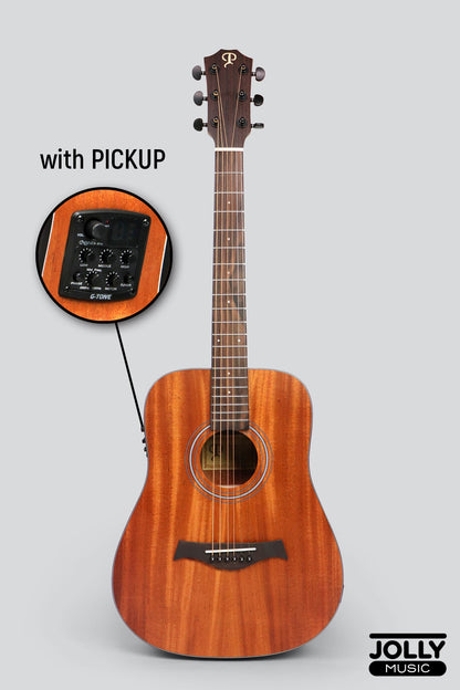 Phoebus Progeny Baby-10NE Mini Dreadnought 3/4 All-Mahogany Acoustic-Electric Guitar w/ Gig Bag