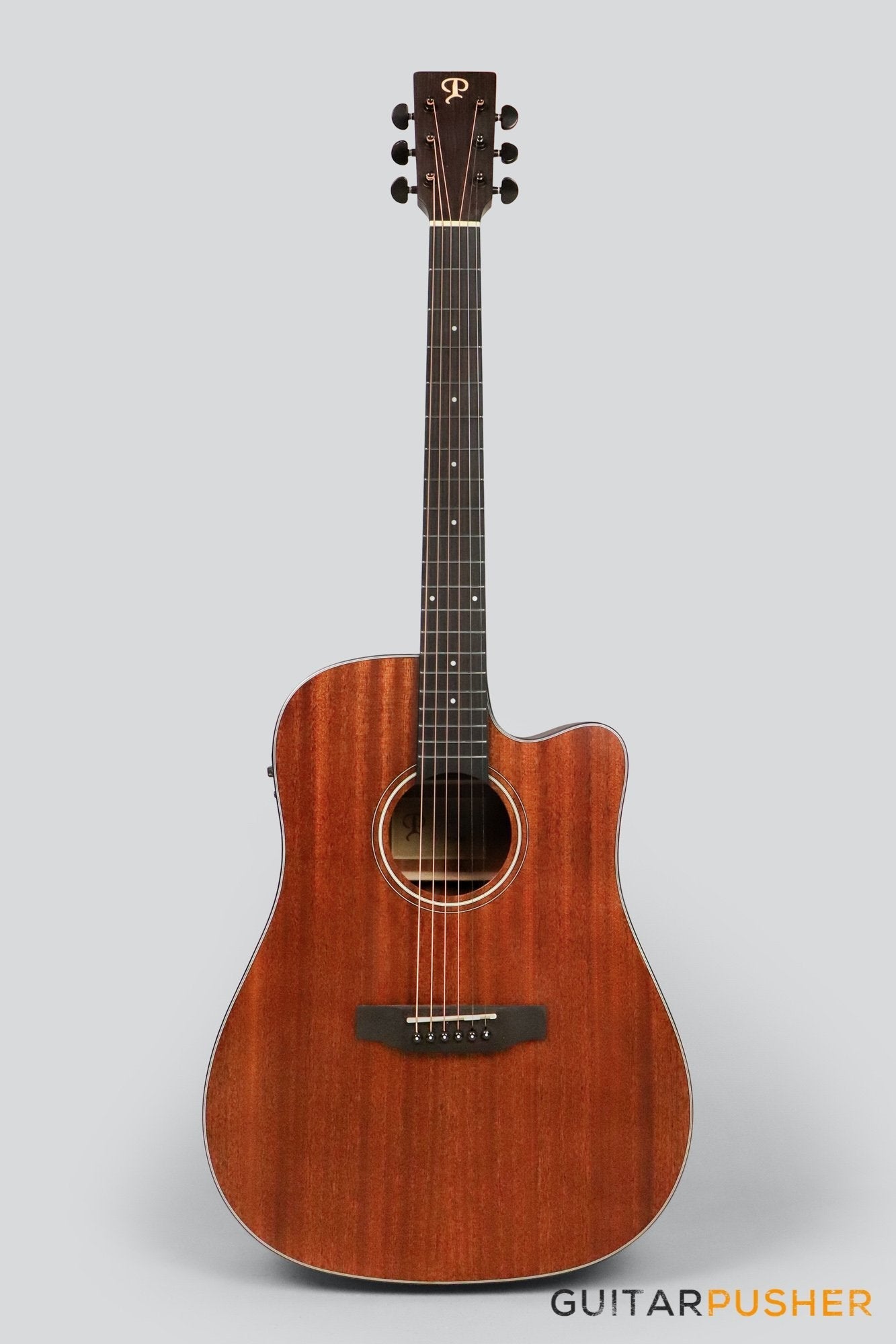 Phoebus PG-30NCE v3 All-Mahogany Dreadnought (3rd Gen.) Acoustic-Electric Guitar w/ Gig Bag - GuitarPusher