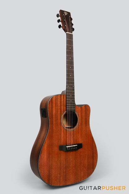 Phoebus PG-30NCE v3 All-Mahogany Dreadnought (3rd Gen.) Acoustic-Electric Guitar w/ Gig Bag - GuitarPusher