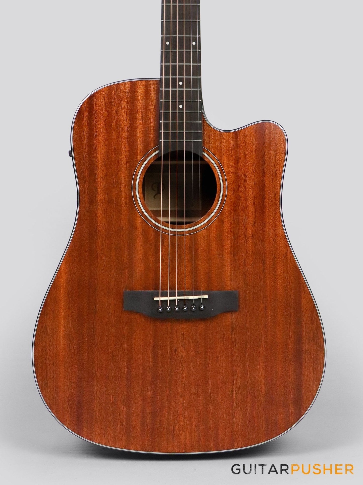 Phoebus PG-30NCE v3 All-Mahogany Dreadnought (3rd Gen.) Acoustic-Electric Guitar w/ Gig Bag - GuitarPusher