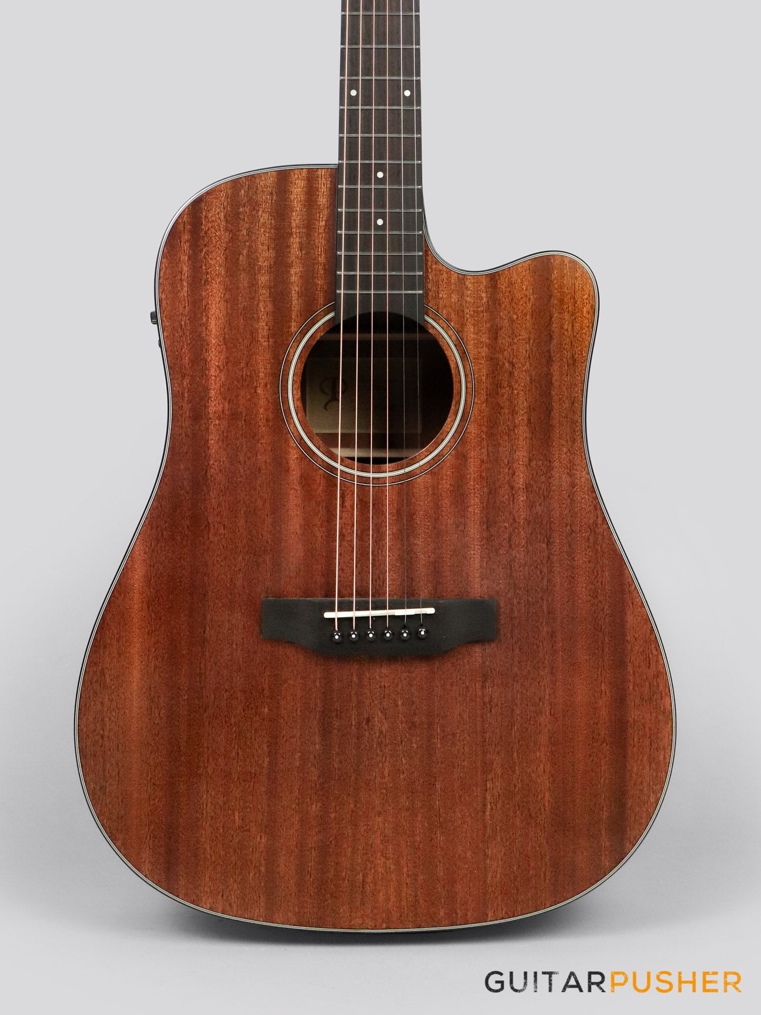 Phoebus PG-30NCE v3 All-Mahogany Dreadnought (3rd Gen.) Acoustic-Electric Guitar w/ Gig Bag - GuitarPusher