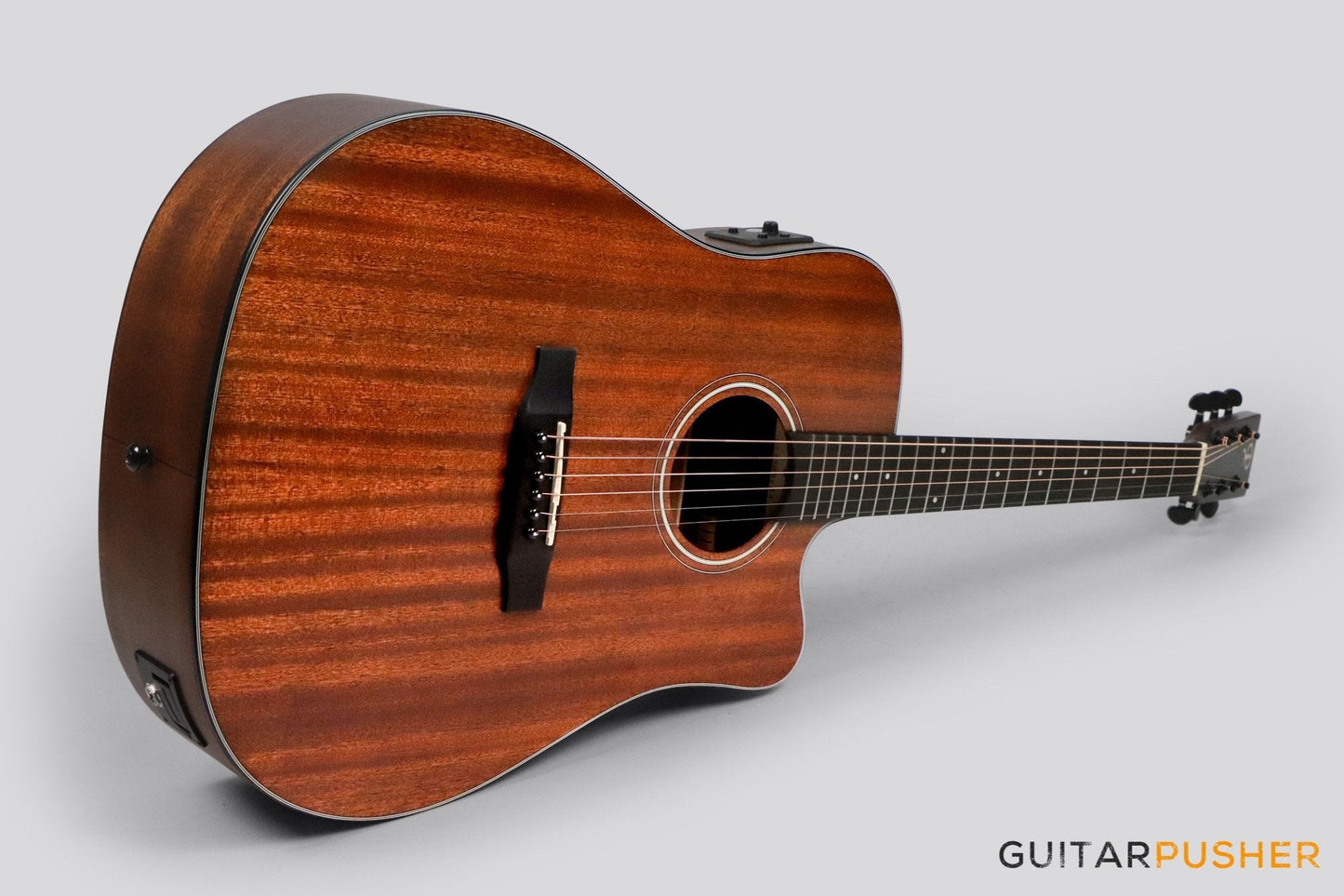 Phoebus PG-30NCE v3 All-Mahogany Dreadnought (3rd Gen.) Acoustic-Electric Guitar w/ Gig Bag - GuitarPusher