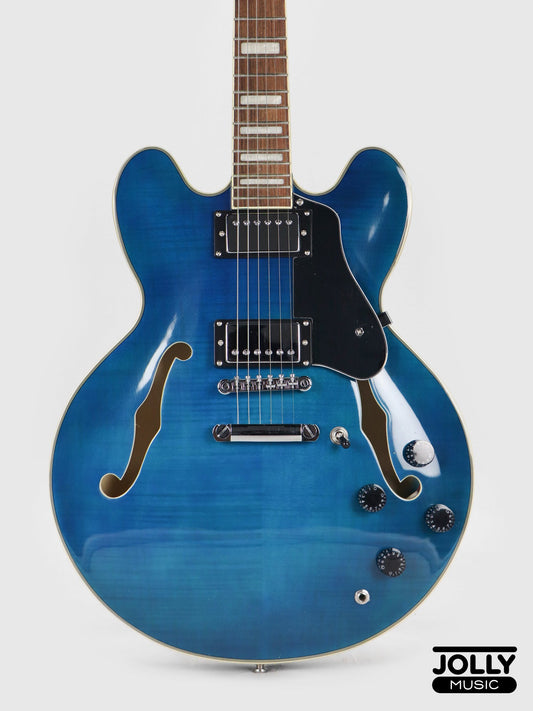 Smiger S-G16 Semi-Hollow Electric Guitar - Transblue