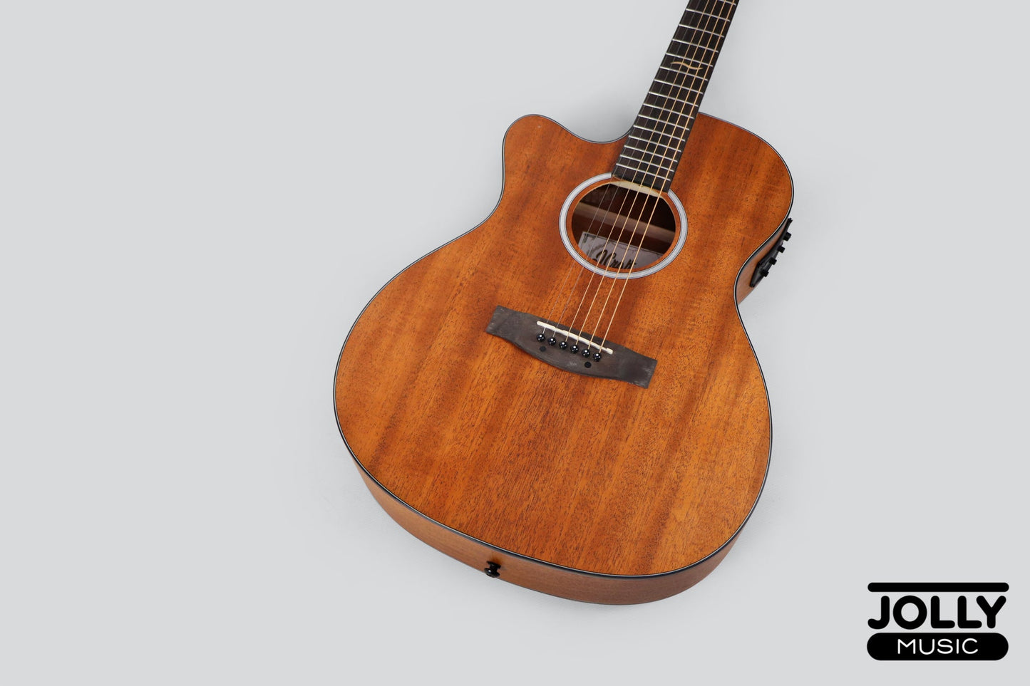 JCraft Troubadour TM-15CE LH LEFT HAND Orchestra All-Mahogany Acoustic-Electric Guitar with soft case