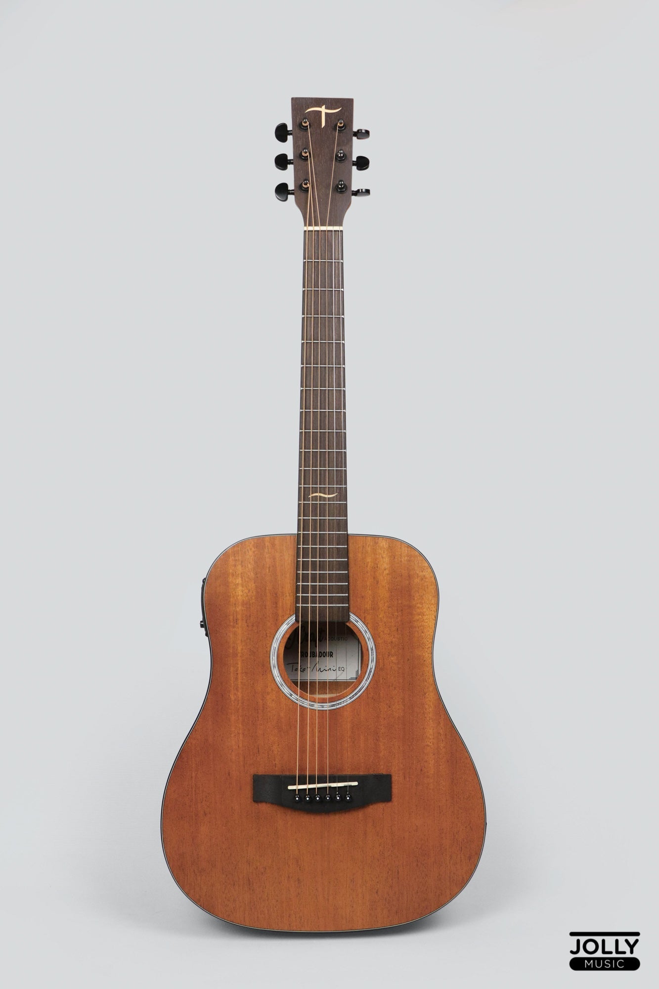 JCraft Troubadour Taka Mini EQ Little Dread All-Mahogany 36" Acoustic Guitar with Pickups and bag