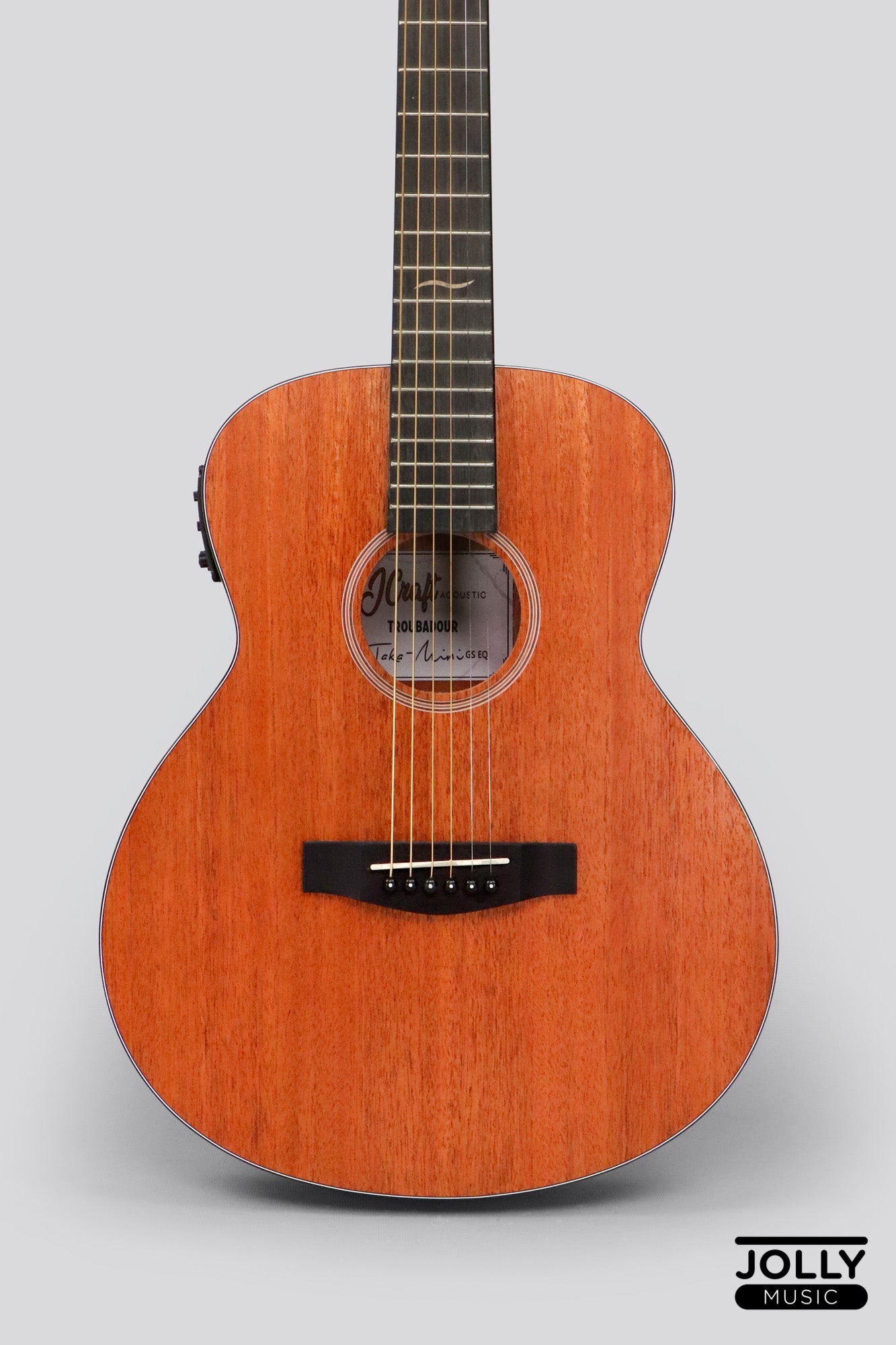 JCraft Troubadour Taka Mini GS EQ 7/8 All-Mahogany Acoustic Guitar with Pickups and soft case