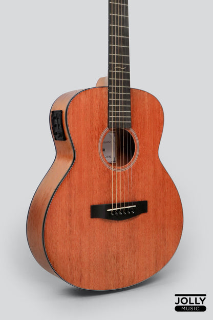 JCraft Troubadour Taka Mini GS EQ 7/8 All-Mahogany Acoustic Guitar with Pickups and soft case