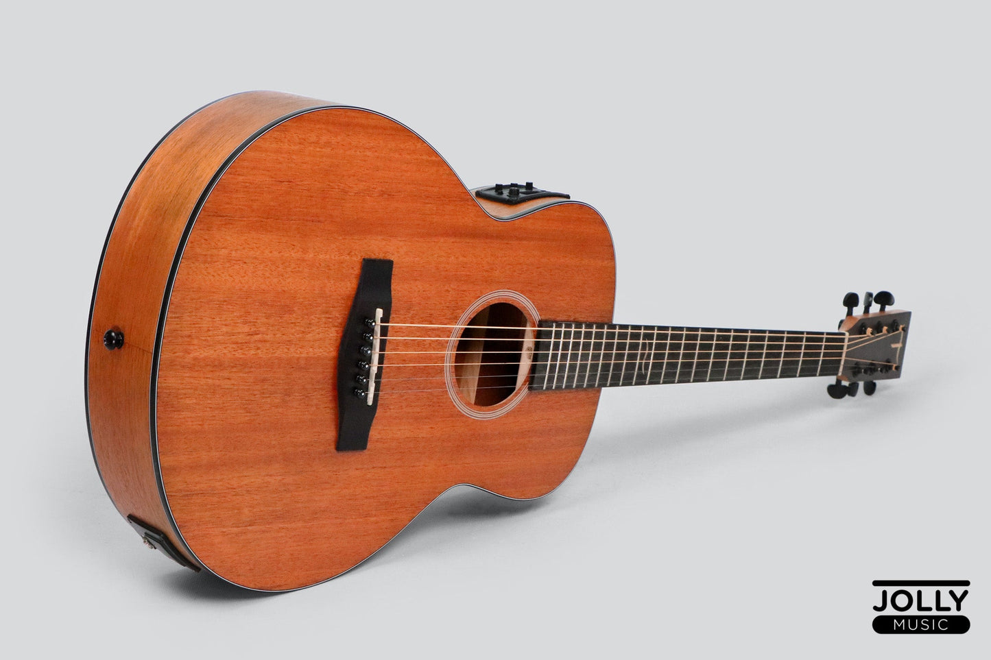 JCraft Troubadour Taka Mini GS EQ 7/8 All-Mahogany Acoustic Guitar with Pickups and soft case