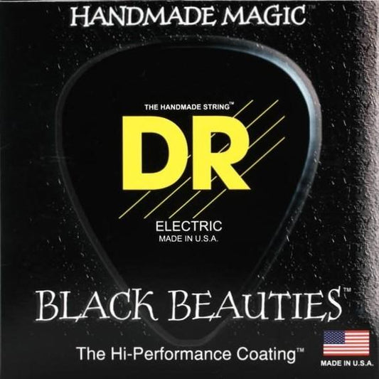 DR Black Beauties 4-String Black Stainless Bass Guitar Strings with K3 - GuitarPusher