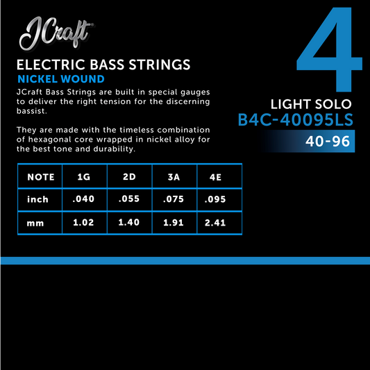 JCraft Regular Light 4-String Electric Bass Guitar String 40-95