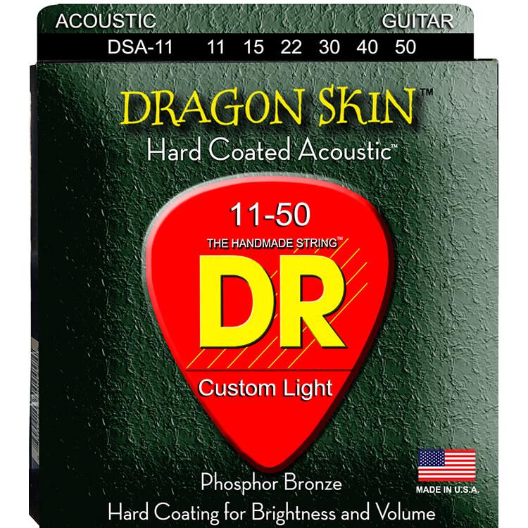 DR Dragon Skin Coated Phosphor Bronze Acoustic Guitar Strings - GuitarPusher