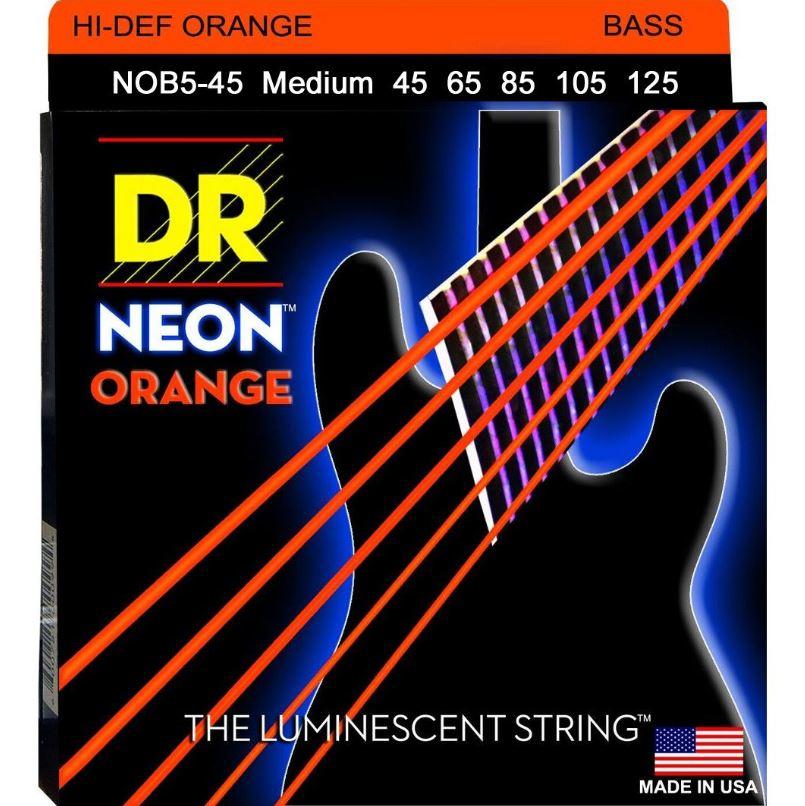 DR Neon Orange 4-String Bass Guitar Strings with K3 - GuitarPusher